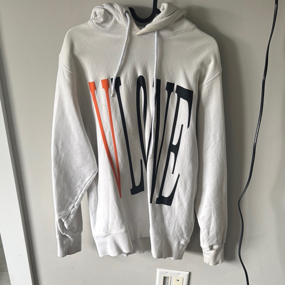 VLONE White and Orange Hoodie